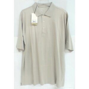 Mens Polo Shirt Cutter & Buck Golf Tan Glenmorangie Size Lg 100% Cotton NWT